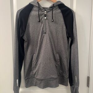BKE Gray & Black Half-Zip Hooded Pullover